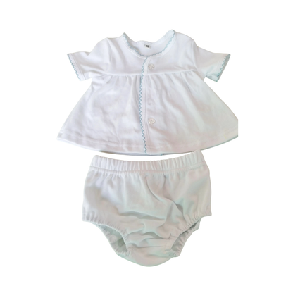 Picot Trim Button Up Diaper Set